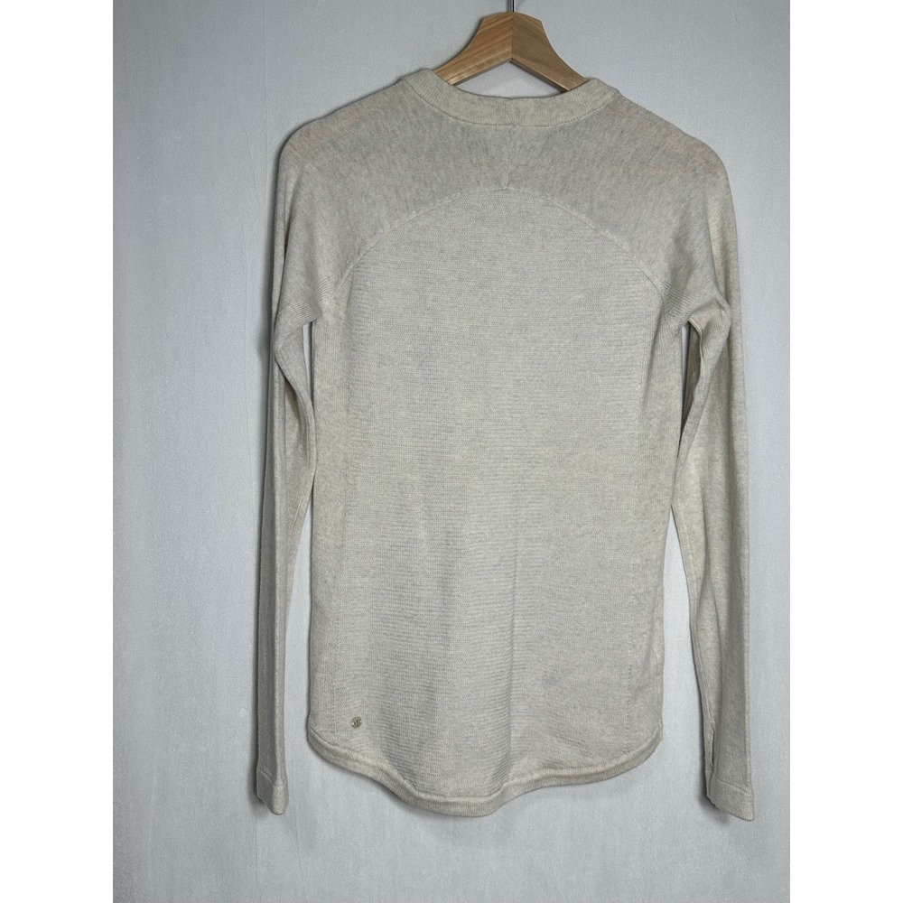 Lululemon Sit in Lotus Sweater Cashmere Blend‎ Beige Heathered Tan Crewneck - Picture 5 of 6